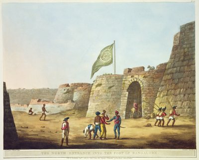 De Noordelijke Ingang naar het Fort van Bangalore, plaat 15 uit 